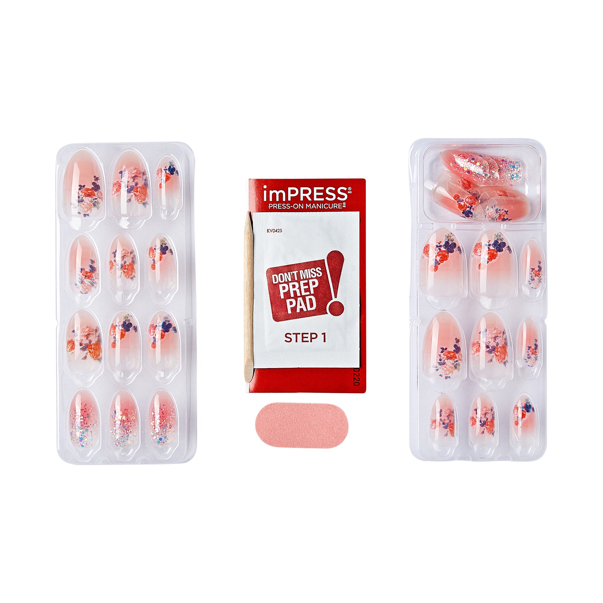 slide 5 of 5, imPRESS LoveShackFancy x imPRESS Limited Edition Medium Almond Press-On Nails, Pink, 30 Pieces, 1 ct