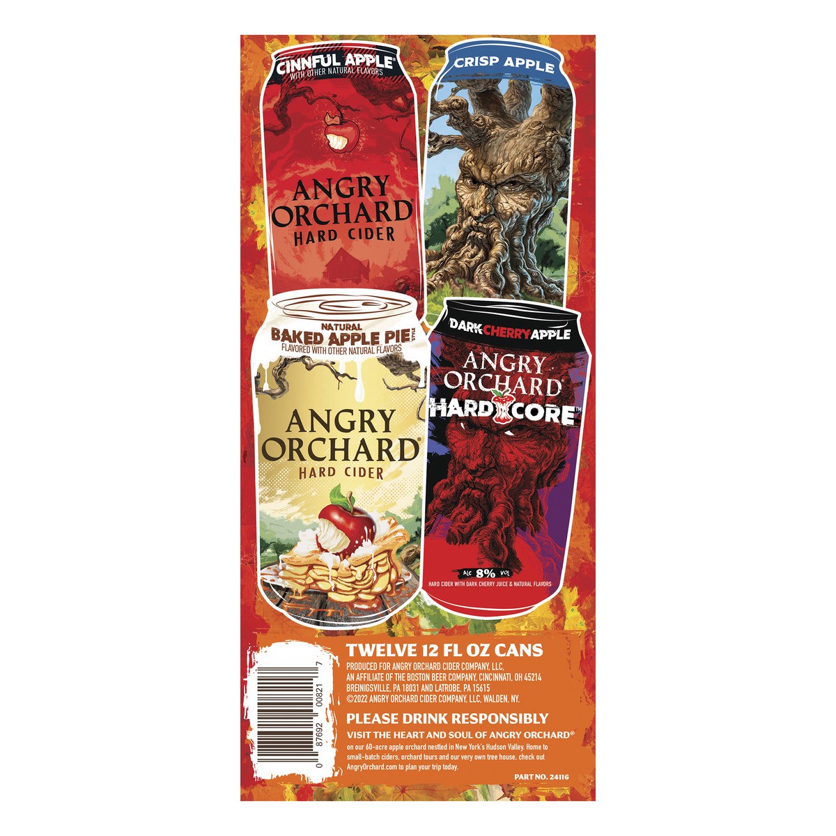 slide 8 of 8, Angry Orchard Hard Cider Variety Pack Cans, 144 fl oz