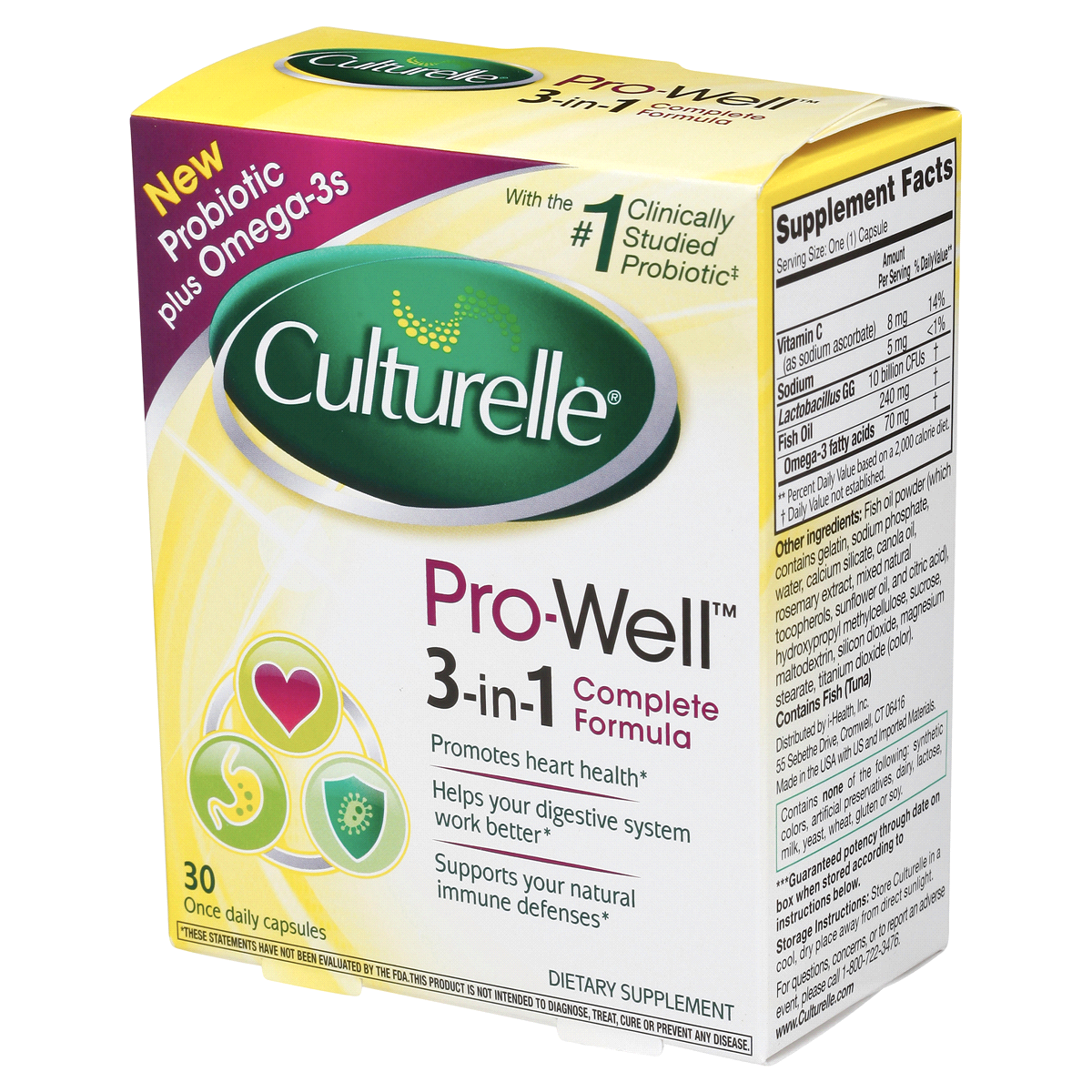 slide 6 of 11, Culturelle Prowell 3in1 Probiotic Complete Formula Dietary Supplement Capsules, 30 ct