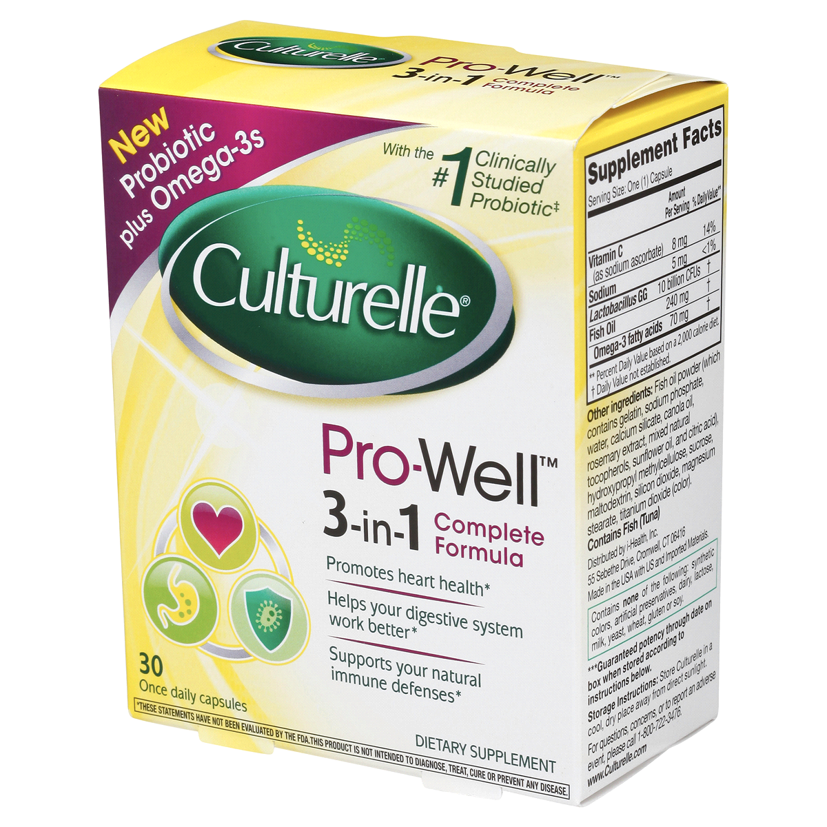 slide 11 of 11, Culturelle Prowell 3in1 Probiotic Complete Formula Dietary Supplement Capsules, 30 ct