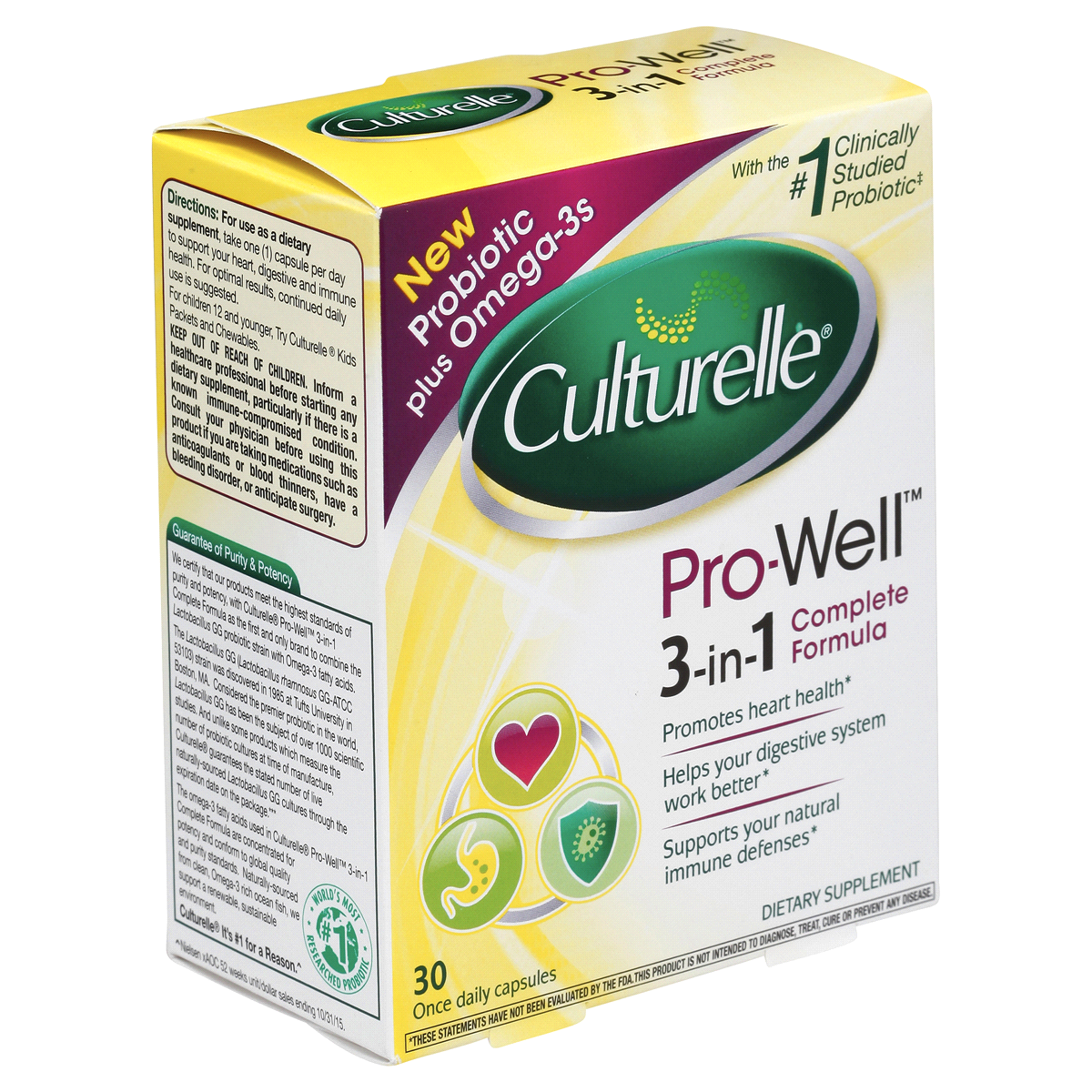 slide 2 of 11, Culturelle Prowell 3in1 Probiotic Complete Formula Dietary Supplement Capsules, 30 ct