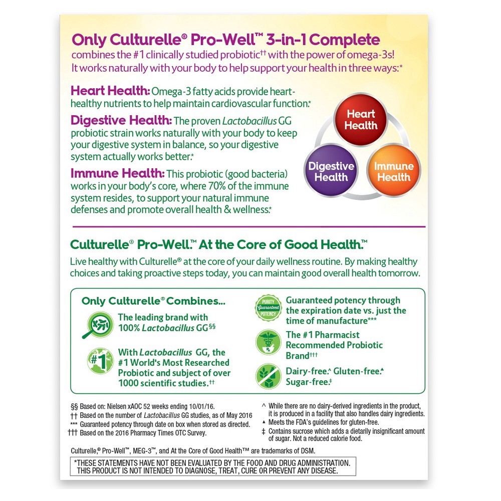 slide 4 of 11, Culturelle Prowell 3in1 Probiotic Complete Formula Dietary Supplement Capsules, 30 ct