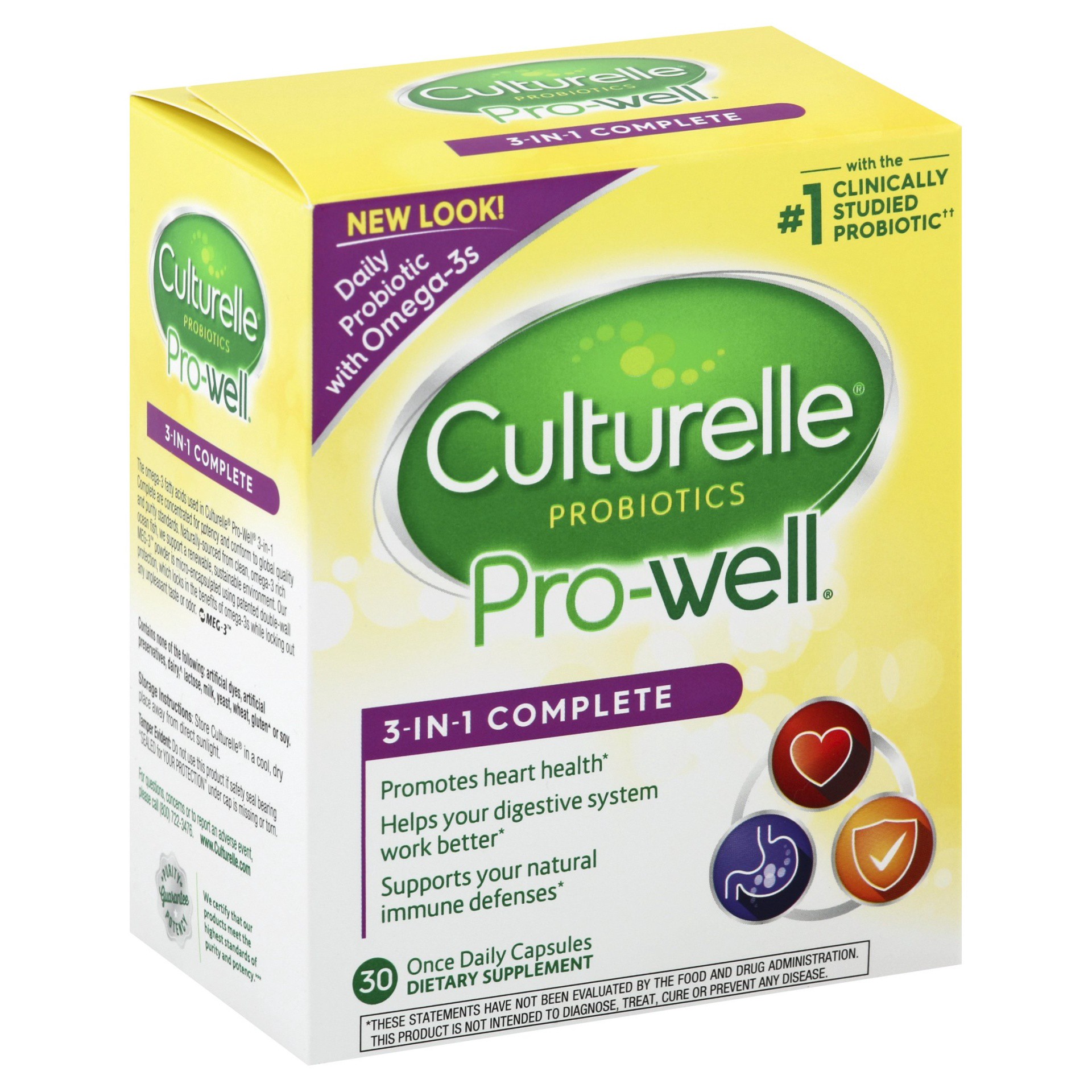 slide 1 of 11, Culturelle Prowell 3in1 Probiotic Complete Formula Dietary Supplement Capsules, 30 ct