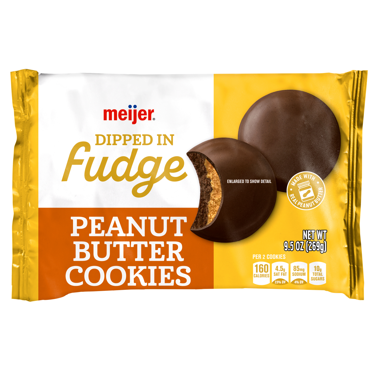 slide 1 of 2, Meijer Peanut Butter Fudge Cookies, 9.5 oz