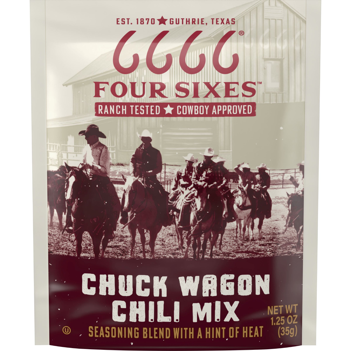 slide 1 of 5, Four Sixes Chuck Wagon Chili Mix Seasoning Blend - 1.25 oz, 1.25 oz