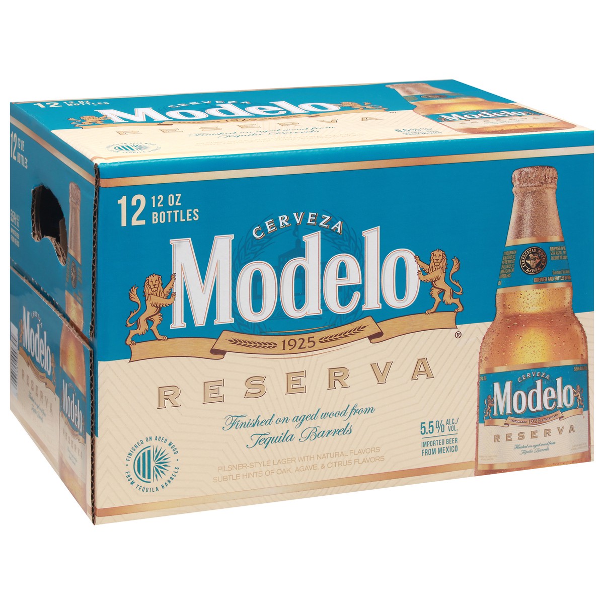 slide 2 of 9, Modelo Reserva Tequila Barrel Lager Mexican Beer, 12 pk 12 fl oz Bottles, 5.5% ABV, 144 fl oz