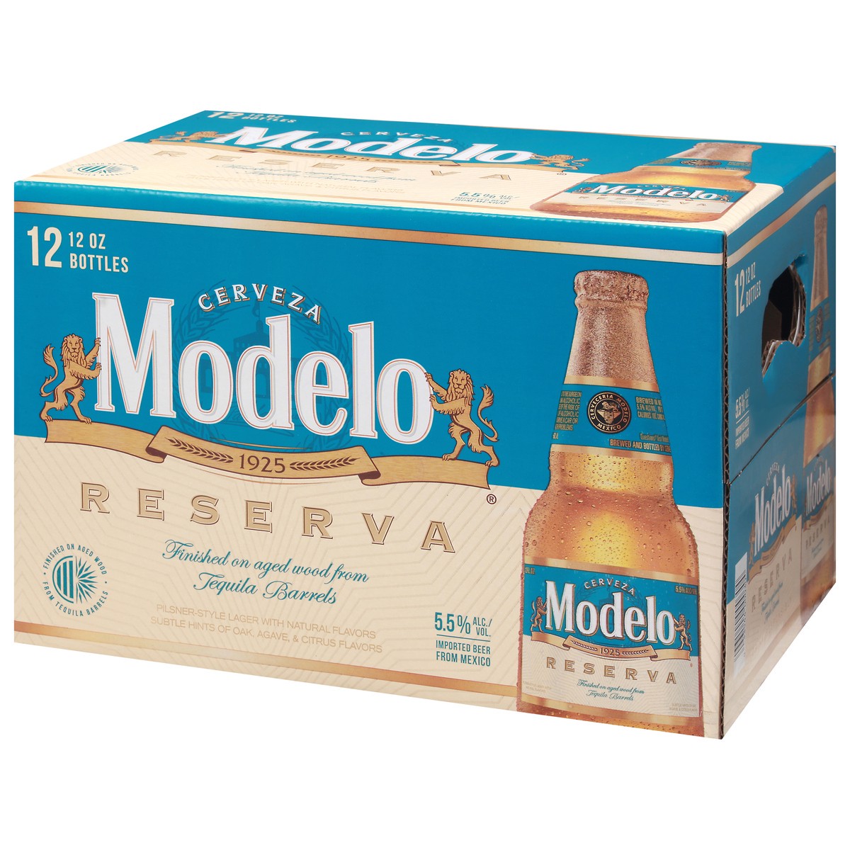 slide 3 of 9, Modelo Reserva Tequila Barrel Lager Mexican Beer, 12 pk 12 fl oz Bottles, 5.5% ABV, 144 fl oz