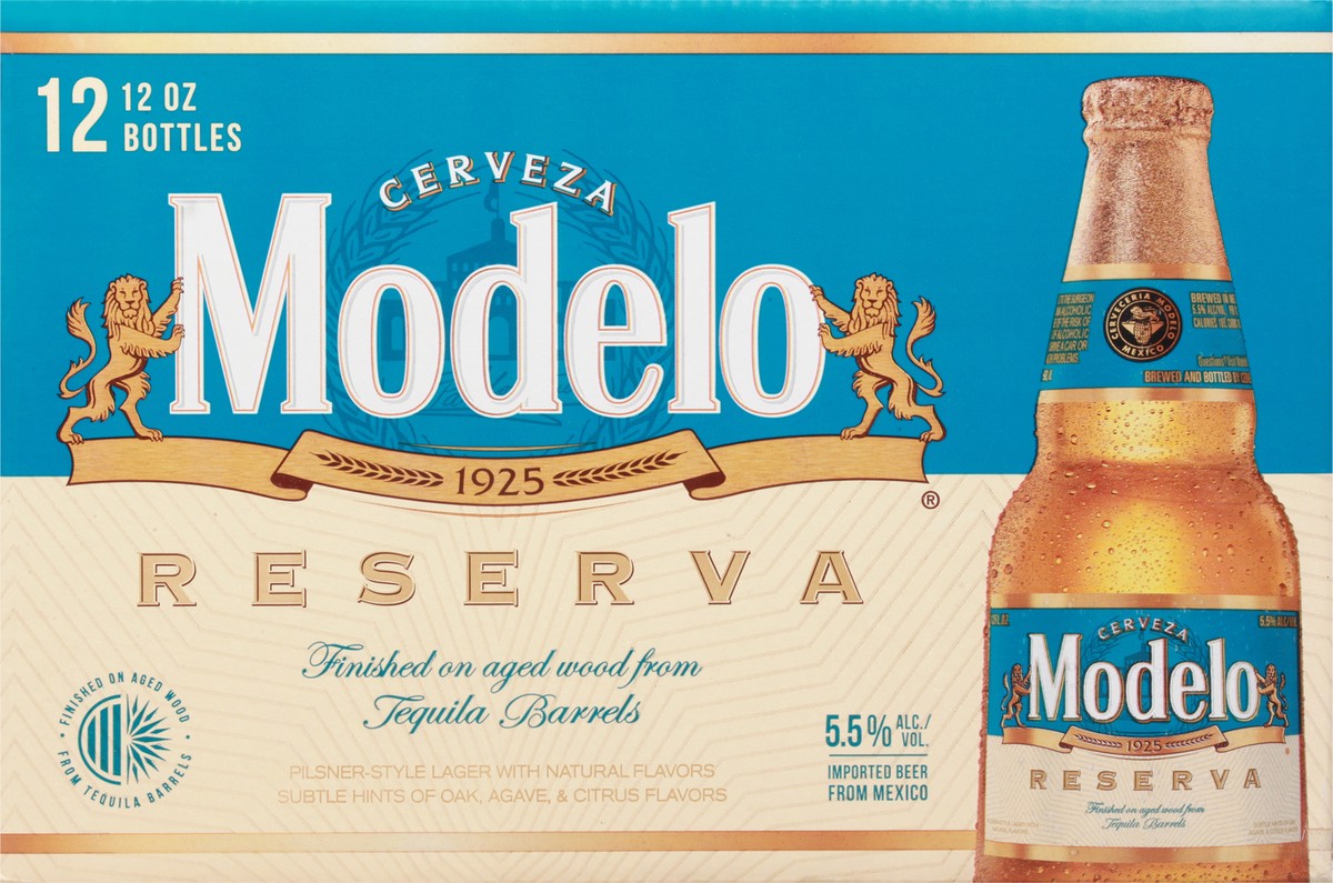 slide 6 of 9, Modelo Reserva Tequila Barrel Lager Mexican Beer, 12 pk 12 fl oz Bottles, 5.5% ABV, 144 fl oz