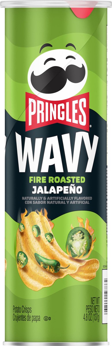 slide 3 of 7, Pringles Wavy Pringles Potato Crisps Chips, Fire Roasted Jalapeno, 4.8 oz, 4.8 oz