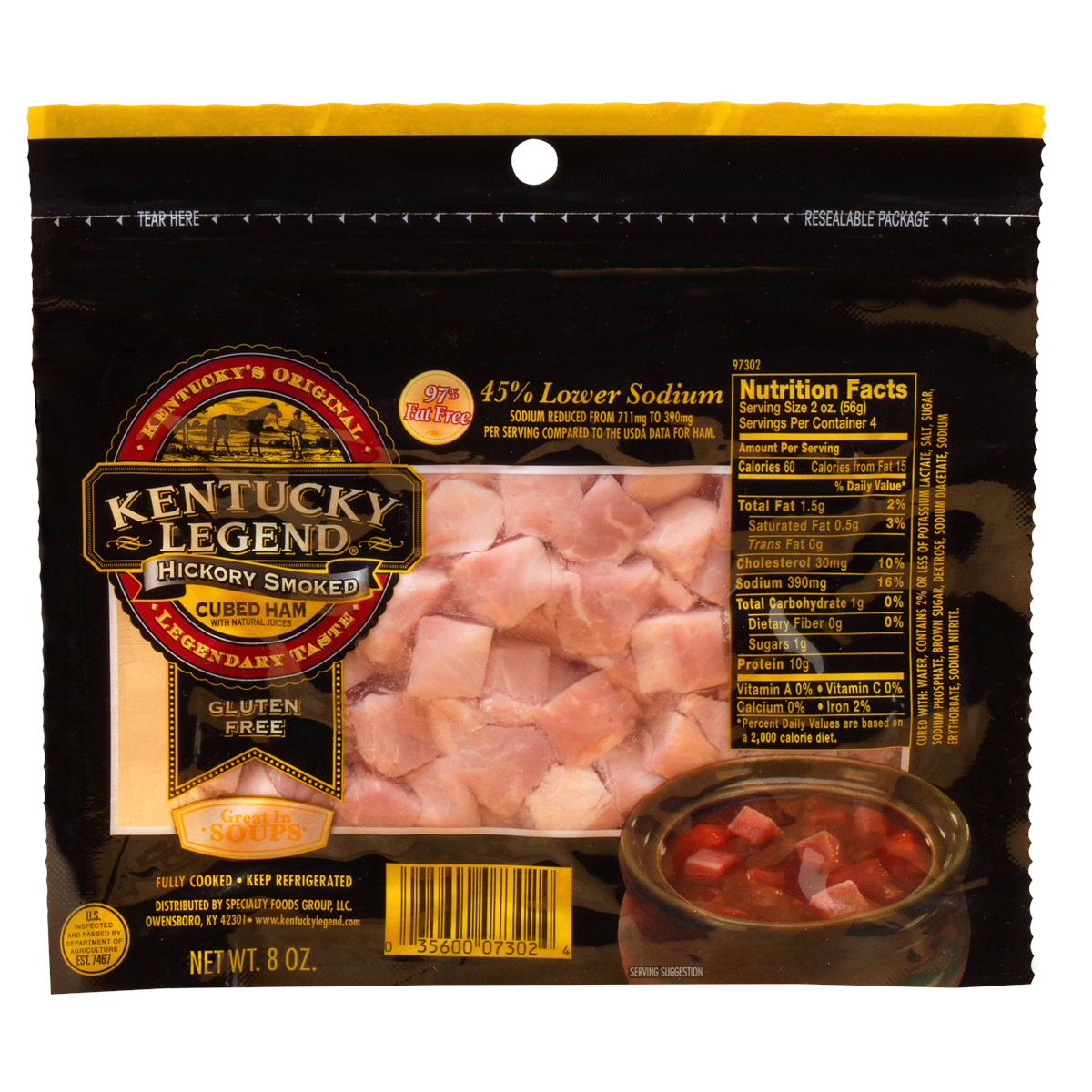slide 1 of 1, Kentucky Legend Cubed Premium Ham, 8 oz