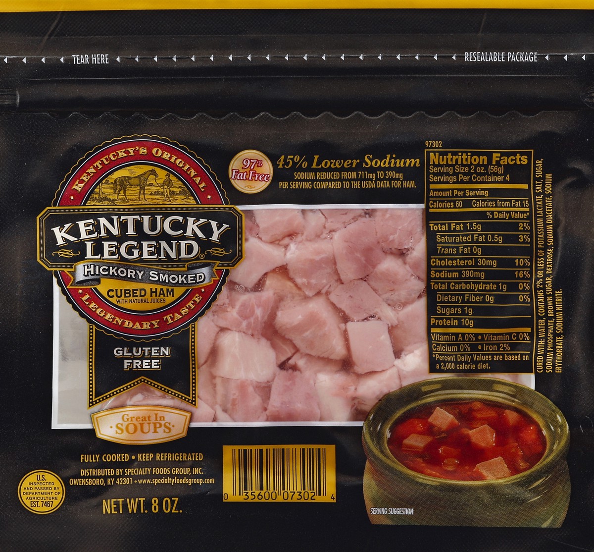 slide 1 of 6, Kentucky Legend Cubed Ham, 8 oz