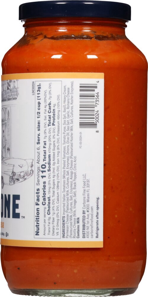 slide 3 of 3, Carbone Sauce Pasta Four, 24 oz