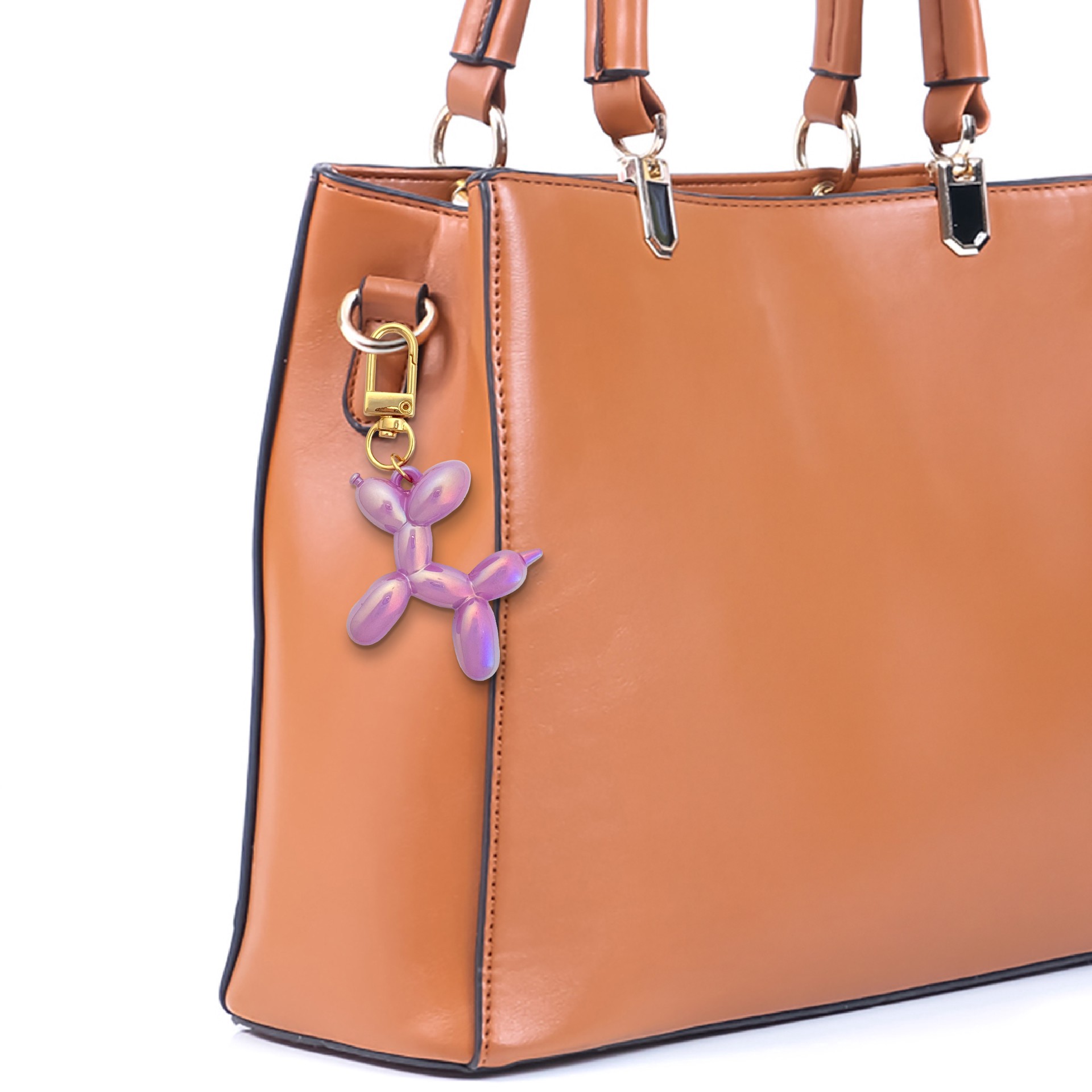 slide 2 of 3, Blue Moon Studio Lilac Ab Balloon Dog Bag Charm, 1.75 in x 1.84 in x 0.67 in