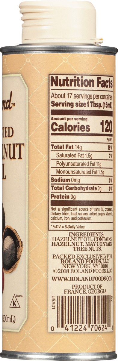 slide 13 of 13, Roland Roasted Hazelnut Oil 8.45 fl oz, 8.45 fl oz