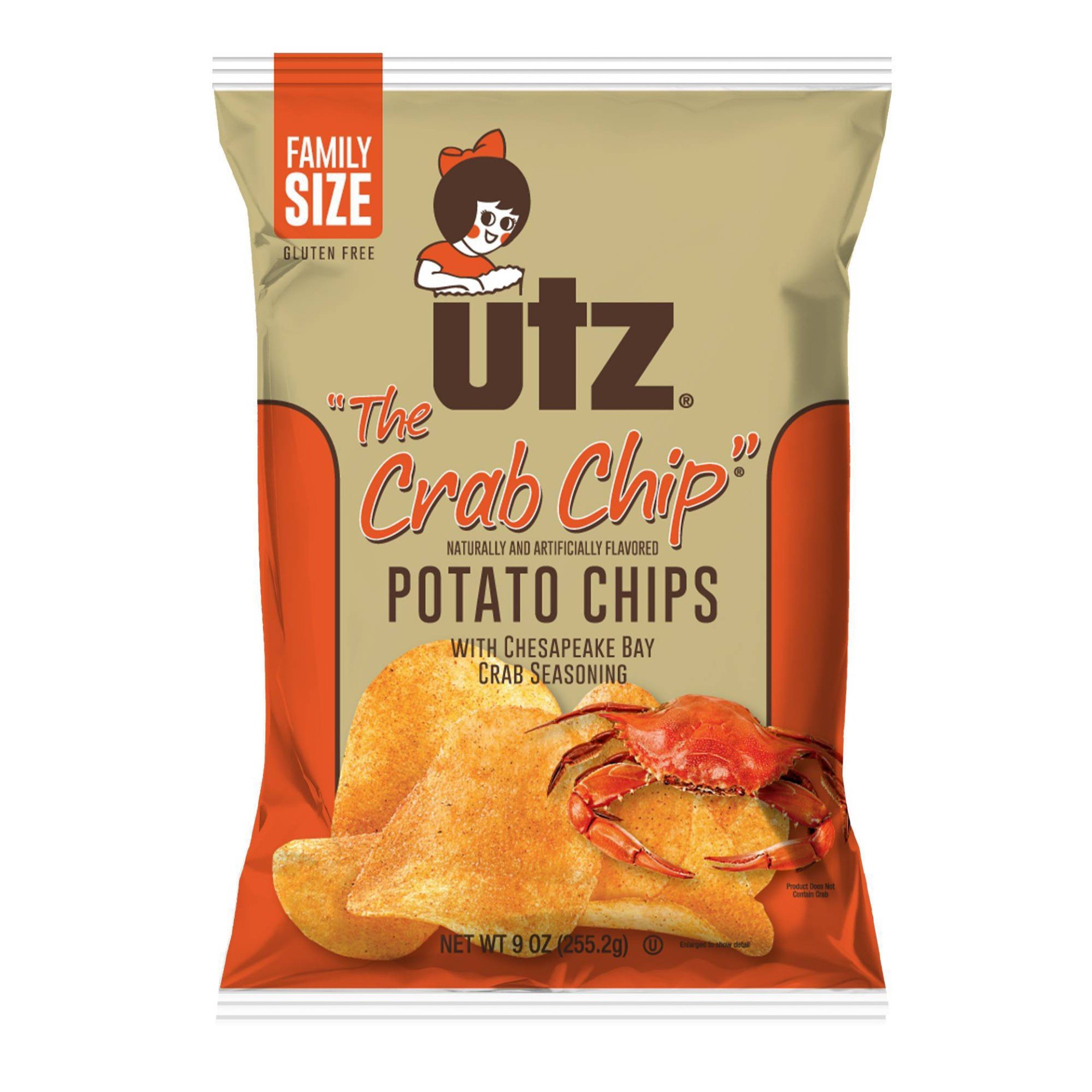 slide 1 of 3, Utz Family Size The Crab Chip Potato Chips 9 oz, 9 oz