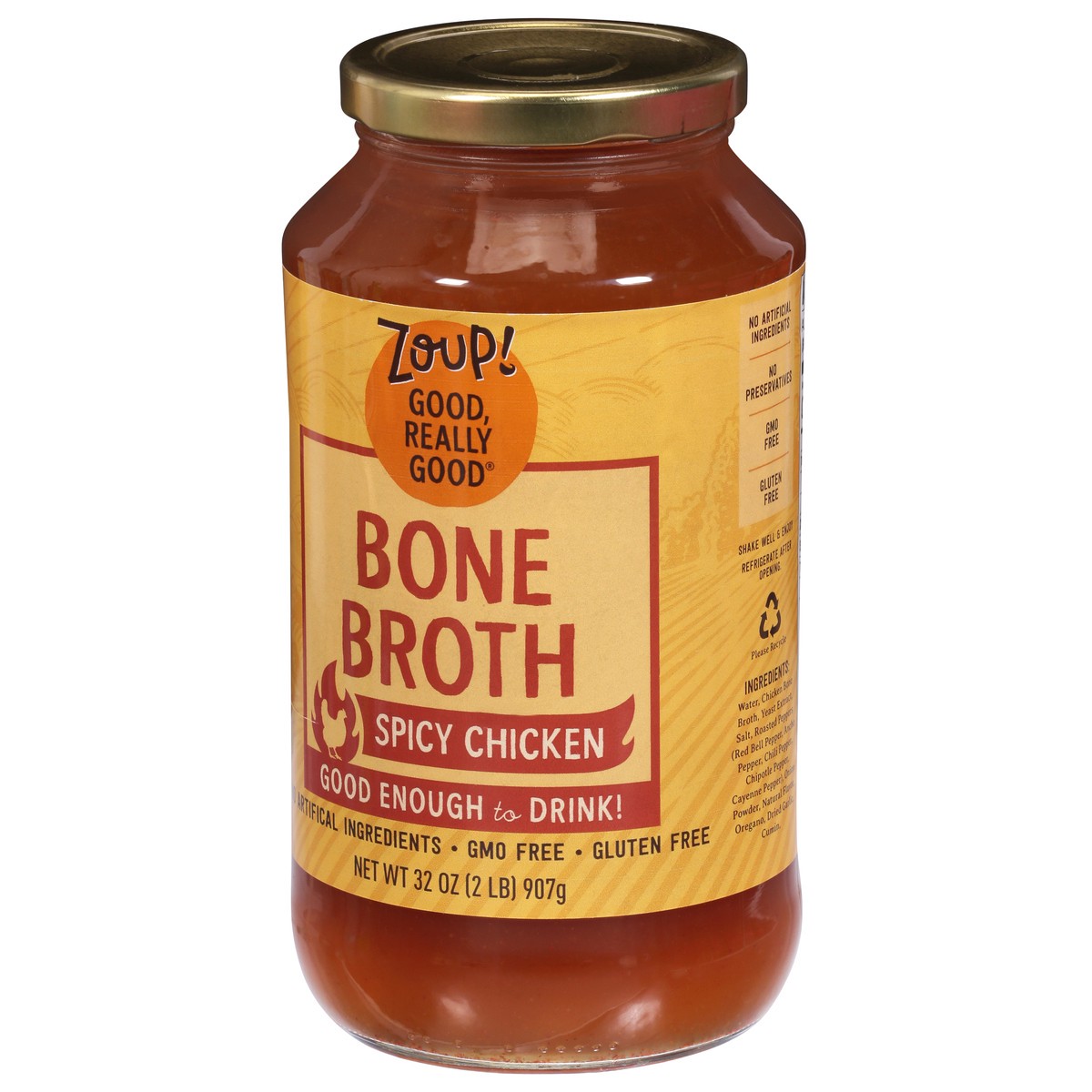 slide 9 of 9, Zoup Good Broth Bone Spicy Chicken, 32 oz