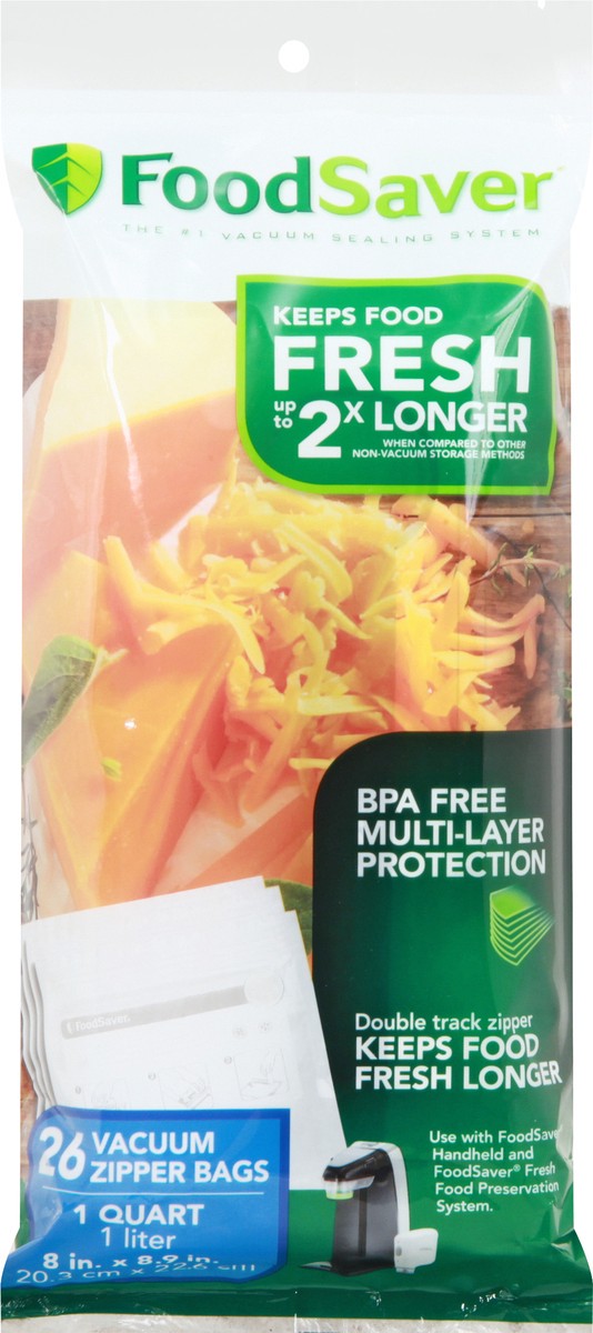 slide 1 of 11, FoodSaver 1 Quart Vacuum Zipper Bags 26 ea, 1 ct