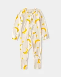 Carter's Baby Banana PurelySoft Sleep & Play Pajama - Yellow/Cream 9M