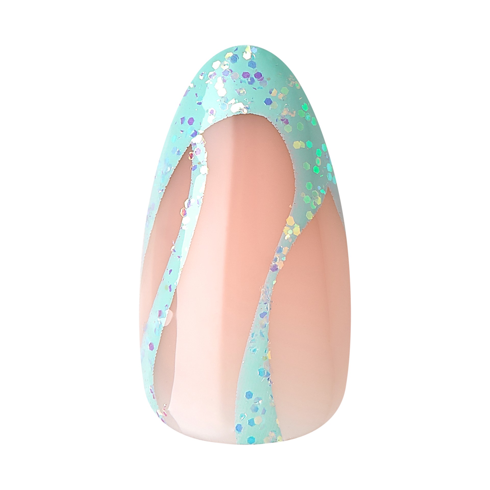 slide 2 of 5, KISS Voguish Fantasy Medium Almond Press-On Nails, Summertime, Green, 31 Ct., 31 pc