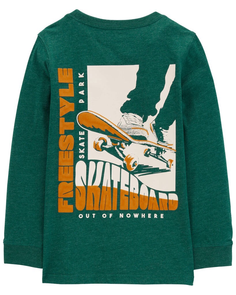 slide 2 of 3, Carter's Kid Skateboard Graphic Tee Green 12, 1 ct