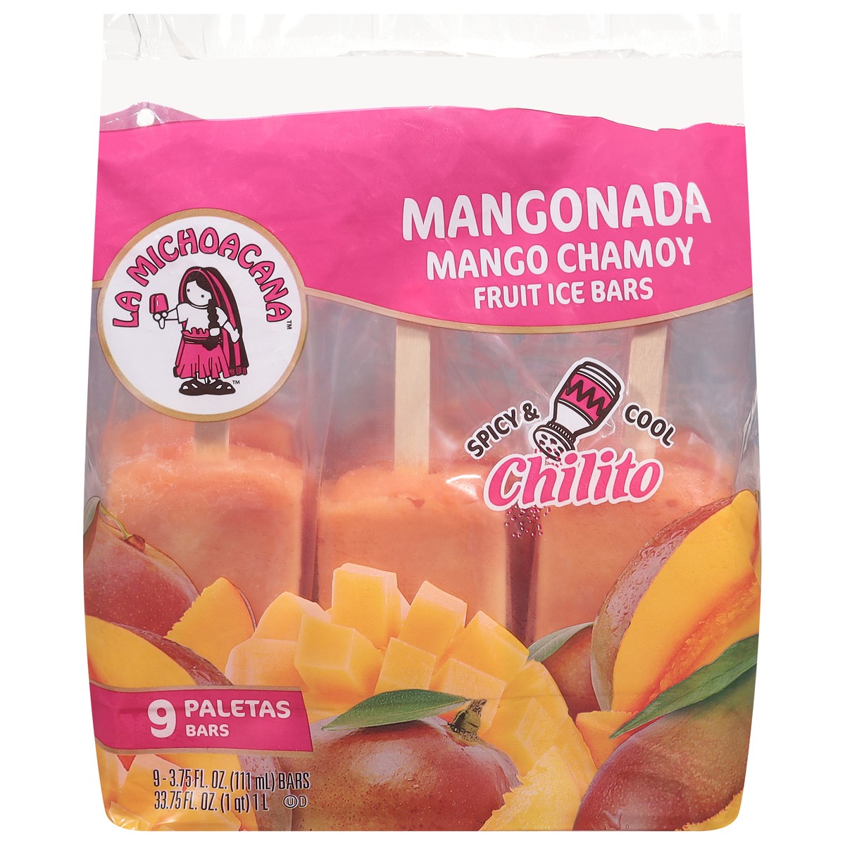 slide 7 of 13, La Michoacana Mango Chamoy Fruit Ice Bars 9 - 3.75 fl oz Bars, 9 ct