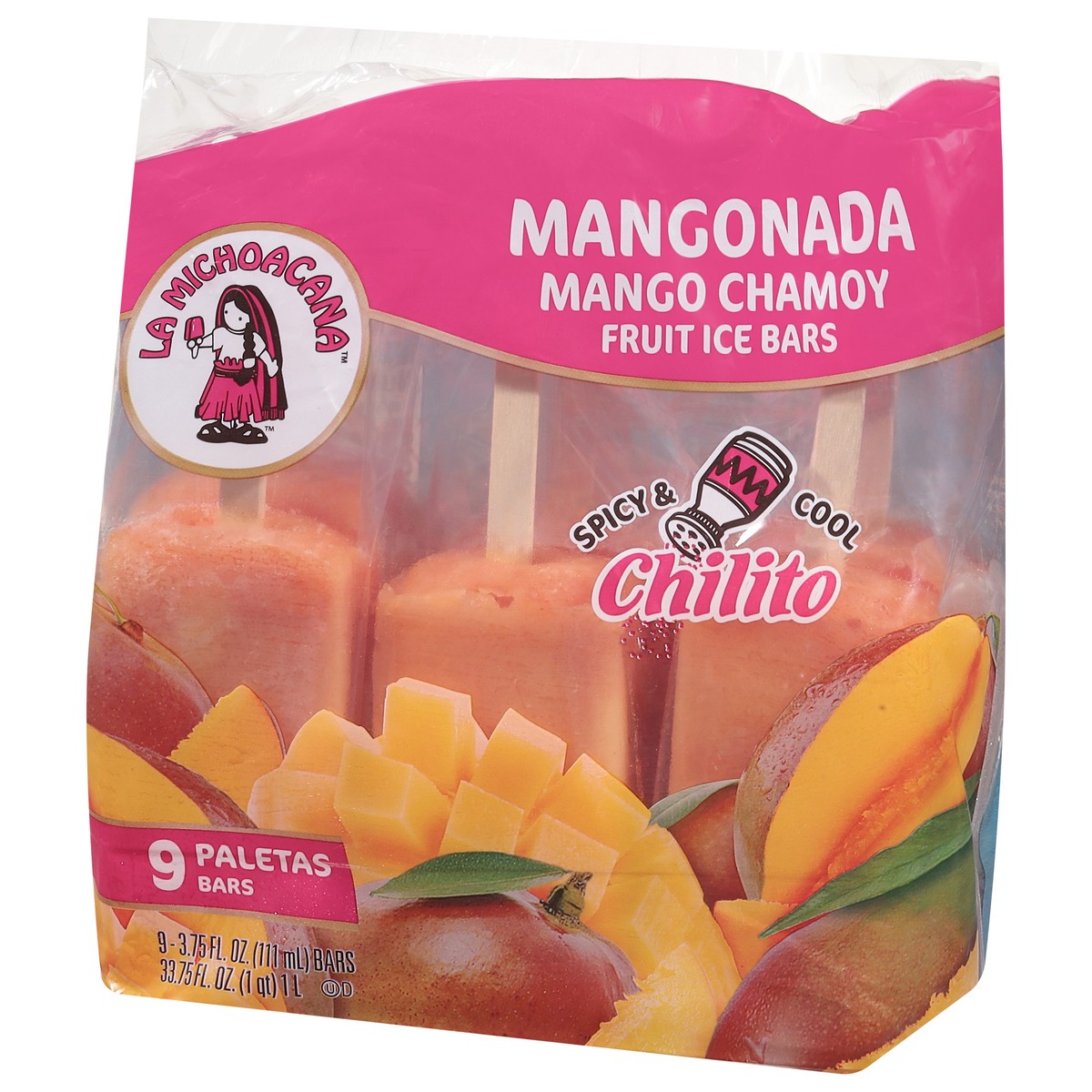 slide 10 of 13, La Michoacana Mango Chamoy Fruit Ice Bars 9 - 3.75 fl oz Bars, 9 ct