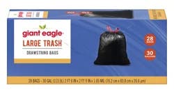 Giant Eagle Large Drawstring Trash Bags, 30 Gallon, 28 Count