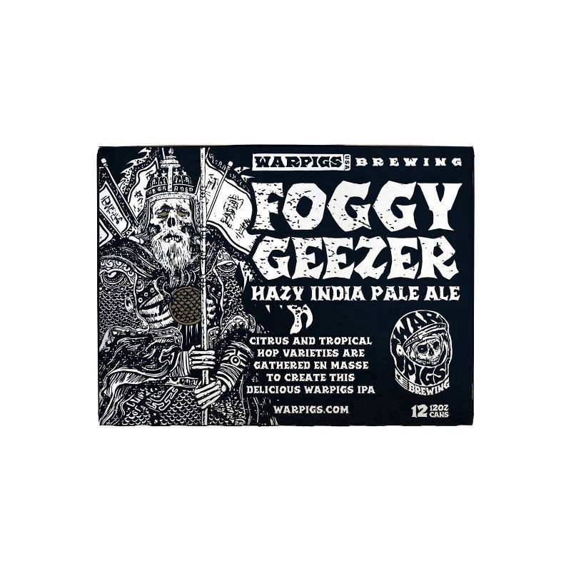 slide 3 of 3, War Pigs Brewing Foggy Geezer Hazy Ipa, 12 ct; 12 oz