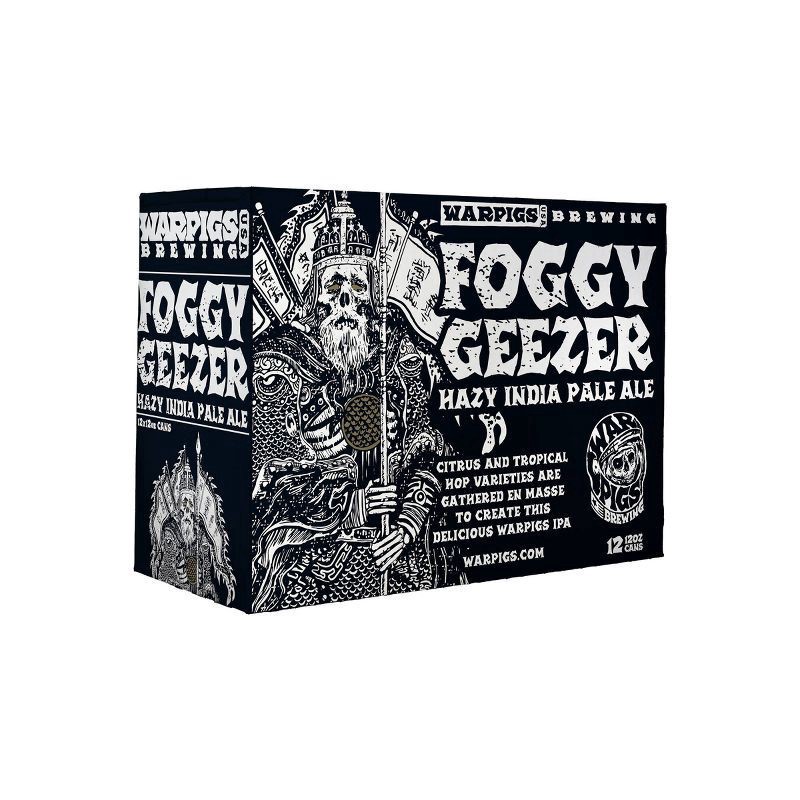 slide 1 of 3, War Pigs Brewing Foggy Geezer Hazy Ipa, 12 ct; 12 oz