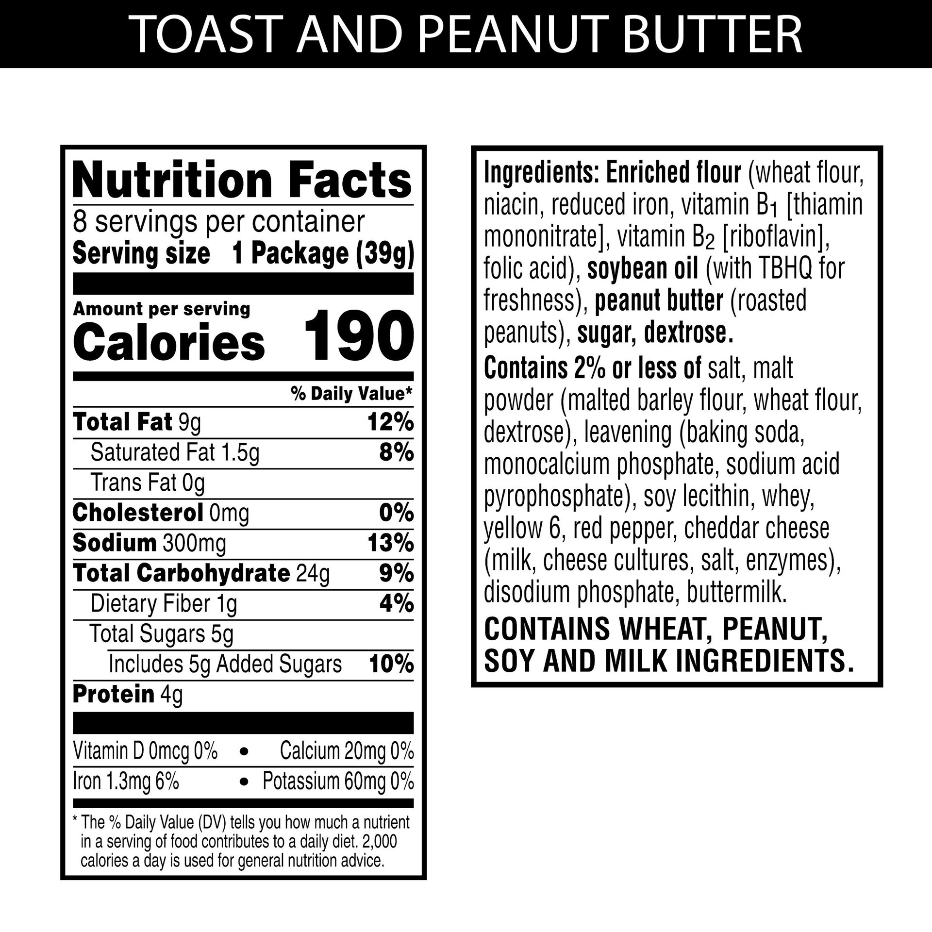 slide 3 of 5, Austin Sandwich Crackers, Single Serve Snack Crackers, Office and Kids Snacks, Peanut Butter on Toasty, 11oz Tray, 8 Packs, 11 oz