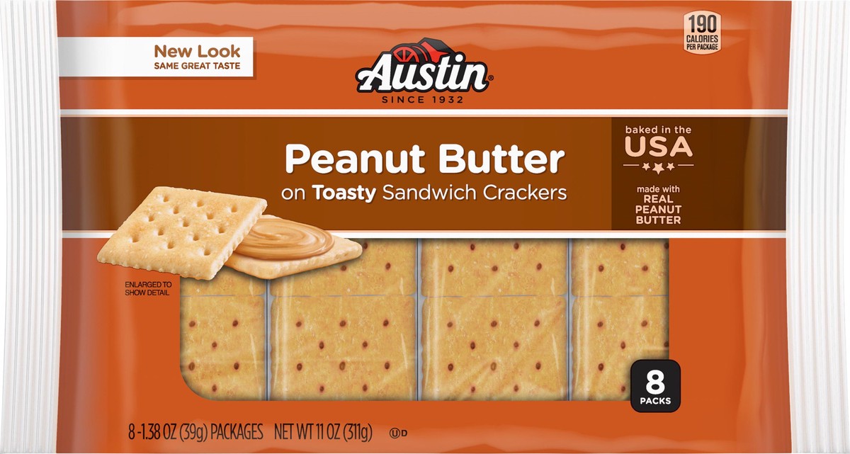 slide 1 of 5, Austin 8 Pack Peanut Butter Toasty Sandwich Crackers 8 - 1.38 oz Packages, 8 ct