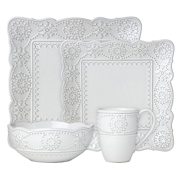 slide 1 of 2, Lenox French Carved Square Place Setting, 4 ct