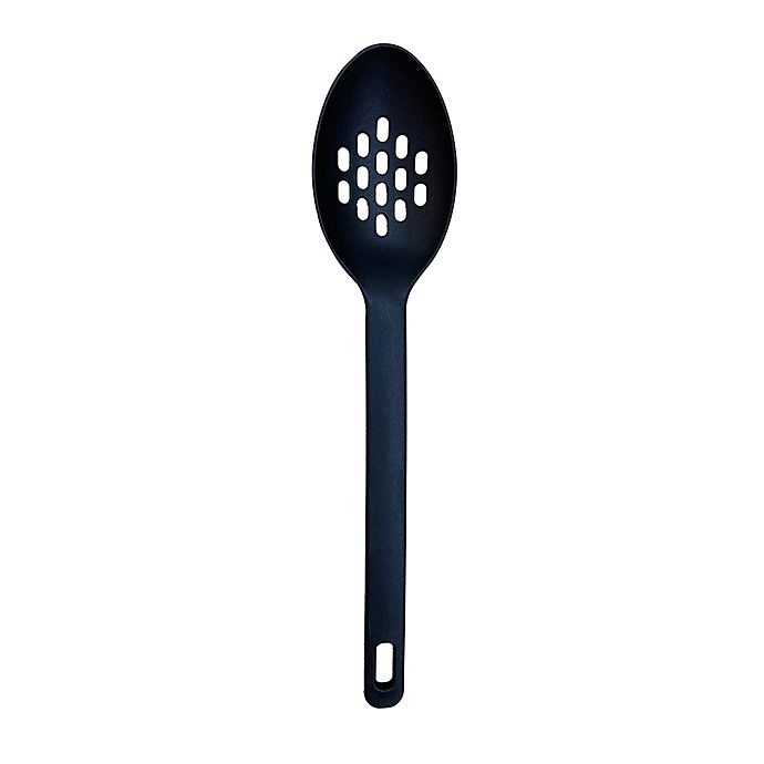 slide 1 of 1, Simply Essential Nylon Slotted Spoon - Black, 1 ct