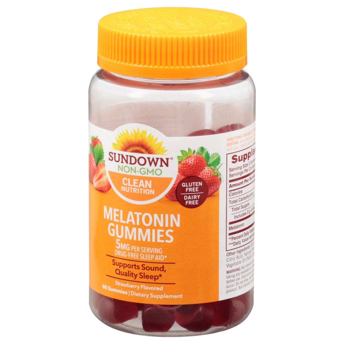 slide 3 of 9, Sundown Naturals Melatonin 5 Mg Strawberry Flavored Gummies, 60 ct