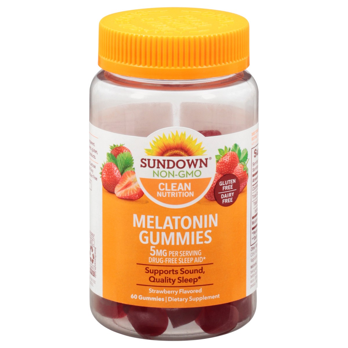 slide 1 of 9, Sundown Gummies Strawberry Flavored Melatonin 60 Gummies, 60 ct