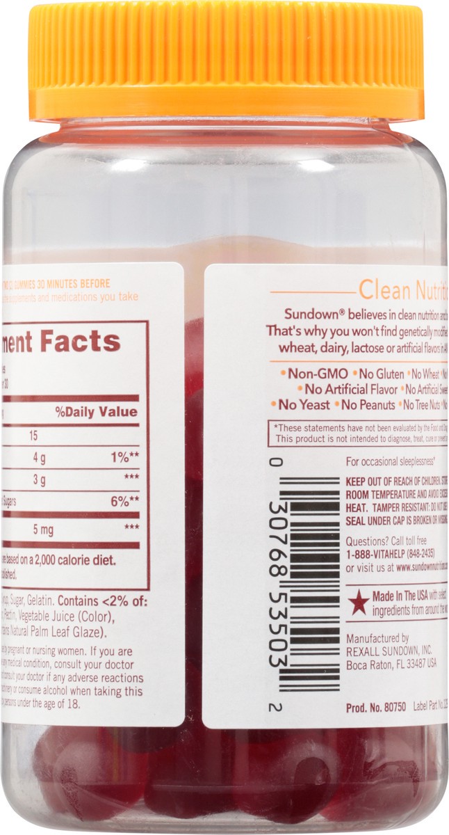 slide 6 of 9, Sundown Naturals Melatonin 5 Mg Strawberry Flavored Gummies, 60 ct
