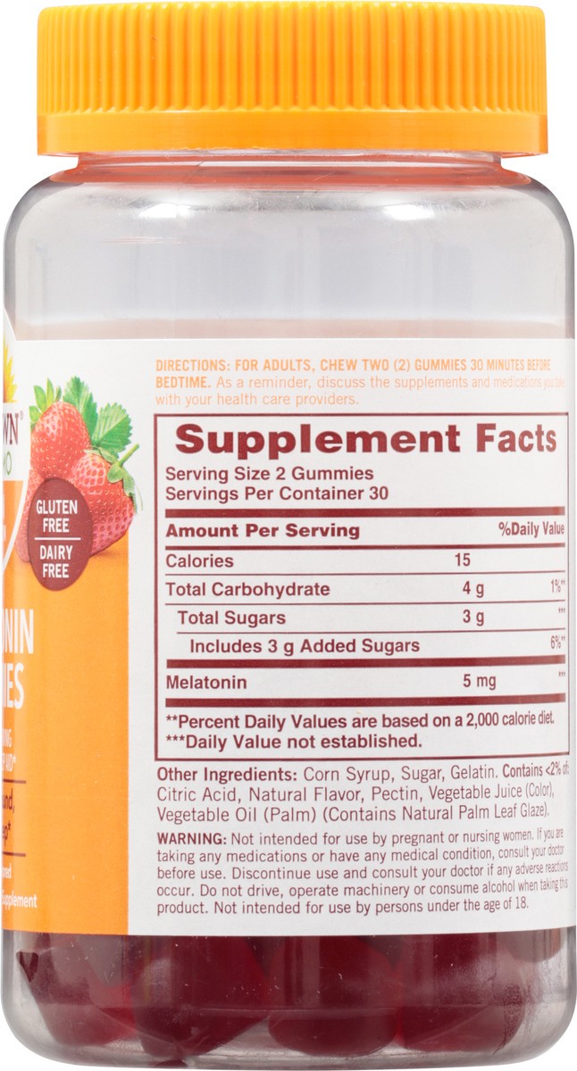 slide 9 of 9, Sundown Naturals Melatonin 5 Mg Strawberry Flavored Gummies, 60 ct