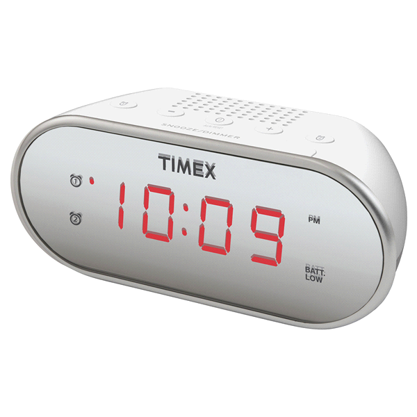 slide 1 of 1, Timex Dual Alarm Clock with Mirror Finish, 1 ct