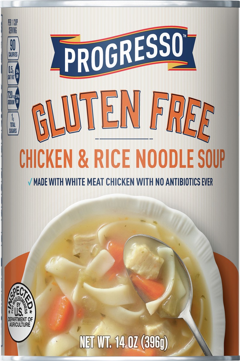 slide 6 of 12, Progresso Gluten Free Chicken & Rice Noodle Soup 14 oz, 14 oz