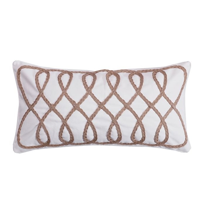 slide 1 of 2, Levtex Home Cape Verde Rope Oblong Throw Pillow - White, 1 ct