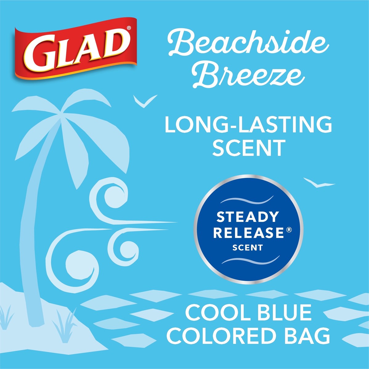 slide 5 of 12, Glad Tall Kitchen Grips-the-Can Beachside Breeze Drawstring Bags 34 ea, 34 ct