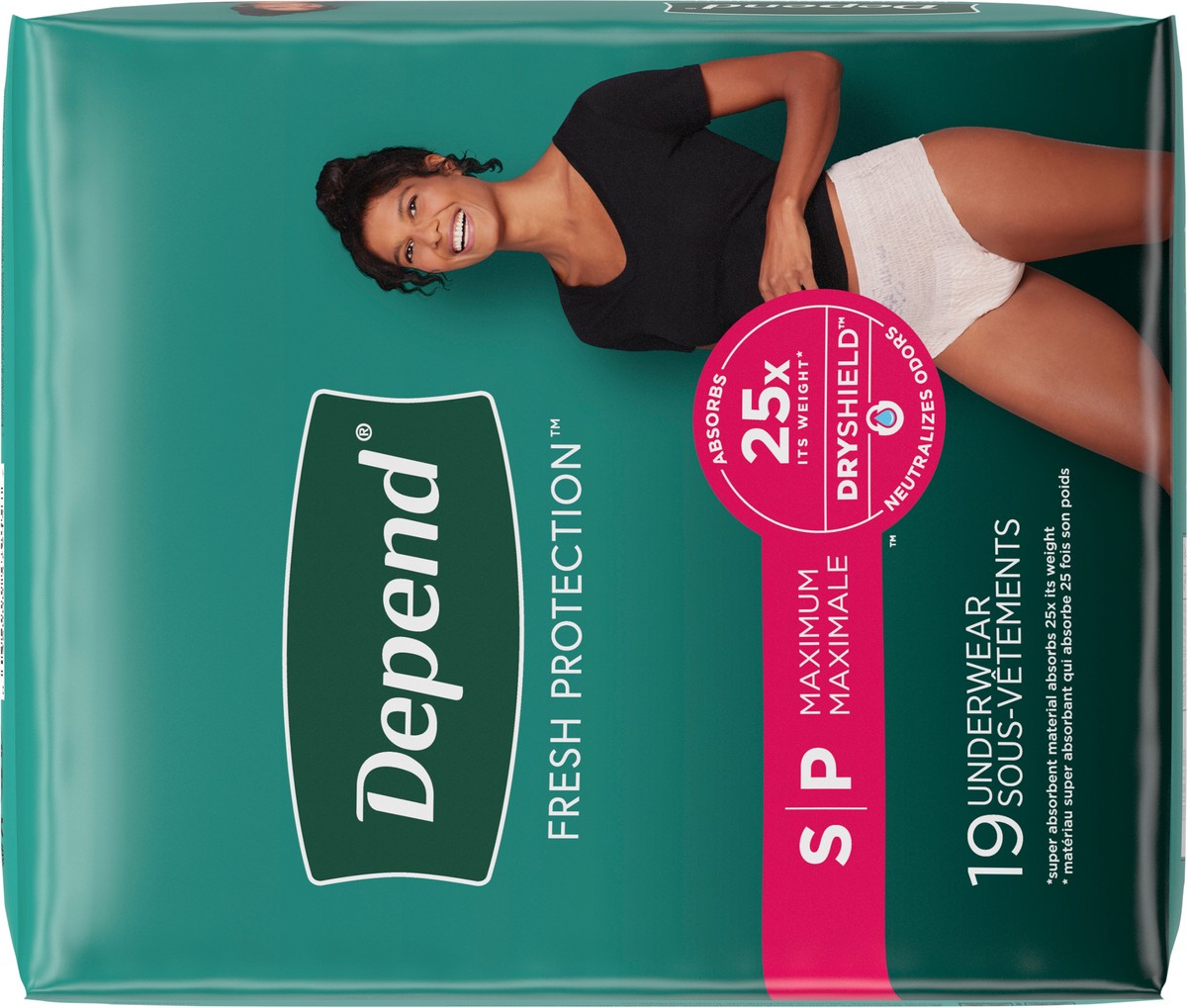 slide 2 of 9, Depend Fresh Protection Adult Incontinence Underwear for Women (Formerly Depend Fit-Flex), Disposable, Maximum, Small, Blush, 19 Count, 19 ct