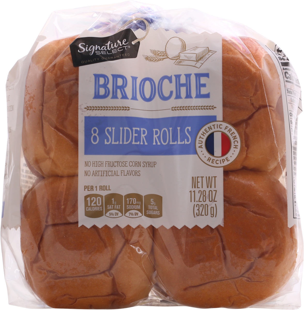 slide 3 of 9, Signature Select S Sel Brioche Slider Rolls, 8 ct