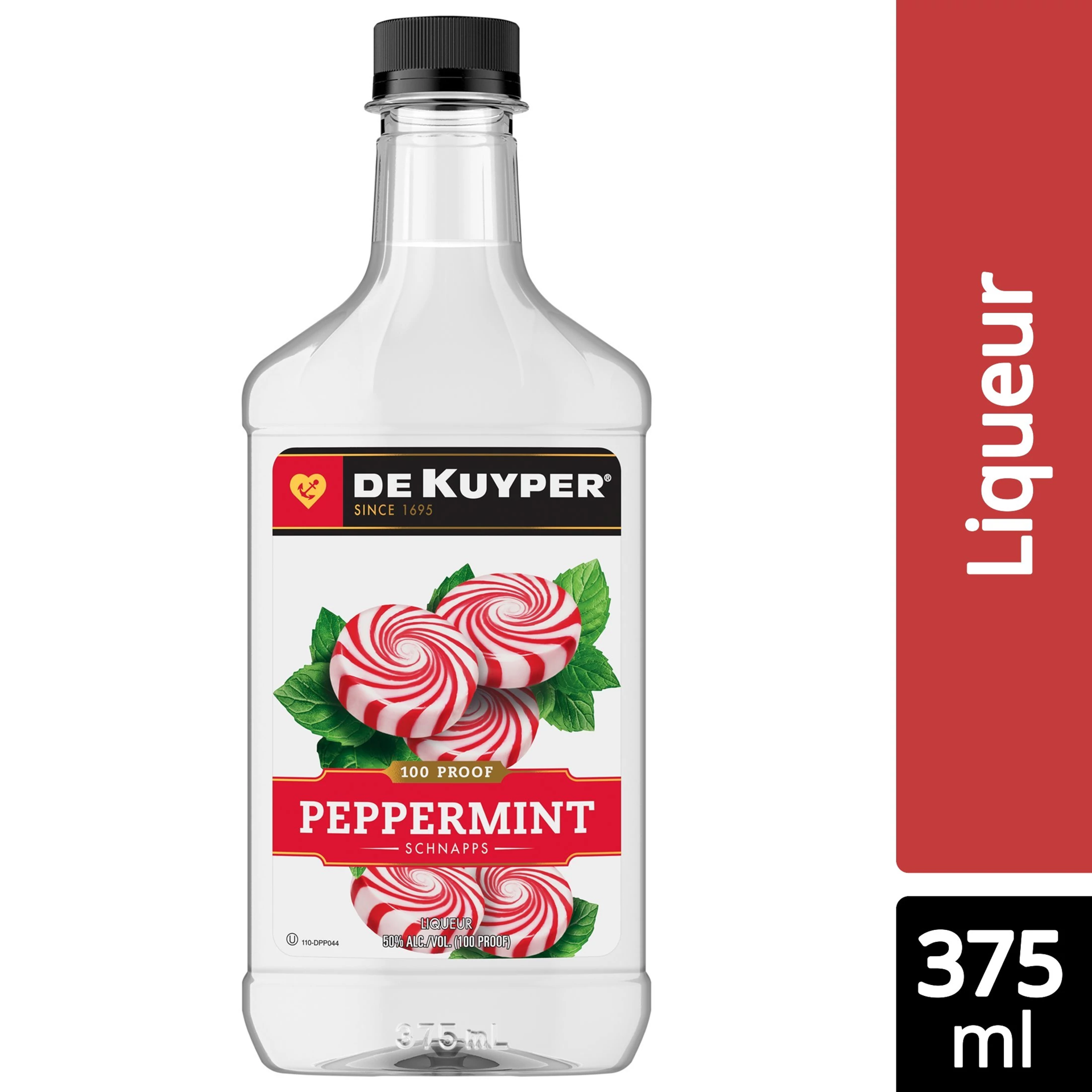 slide 1 of 2, DeKuyper 100 Proof Peppermint Schnapps Liqueur 375 Ml, 375 ml