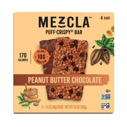 Mezcla Plant Based Peanut Butter Chocolate Protein Bars - 10g Protein - 5.6oz/4ct
