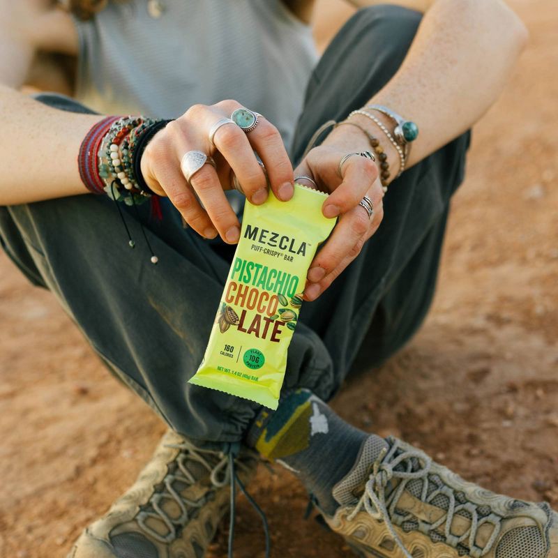 slide 7 of 8, Mezcla Plant Based Pistachio Chocolate Protein Bars - 10g Protein - 5.6oz/4ct, 10 gram, 5.6 oz, 4 ct