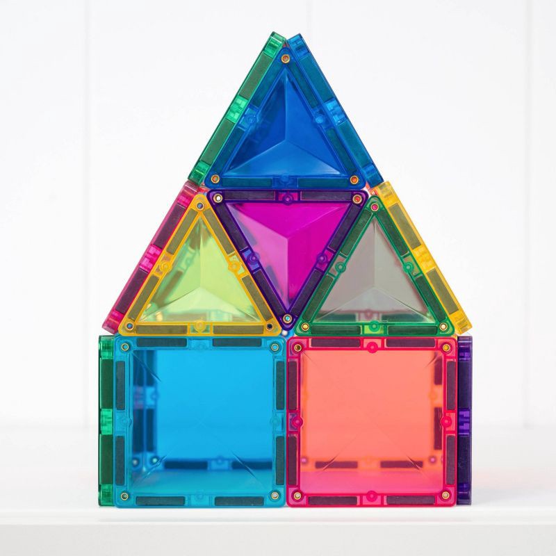 slide 5 of 11, CONNETIX Magnetic Tiles Bright Essentials Pack Building Blocks 24pc: Creative Educational Toy Set for Kids, 24 ct