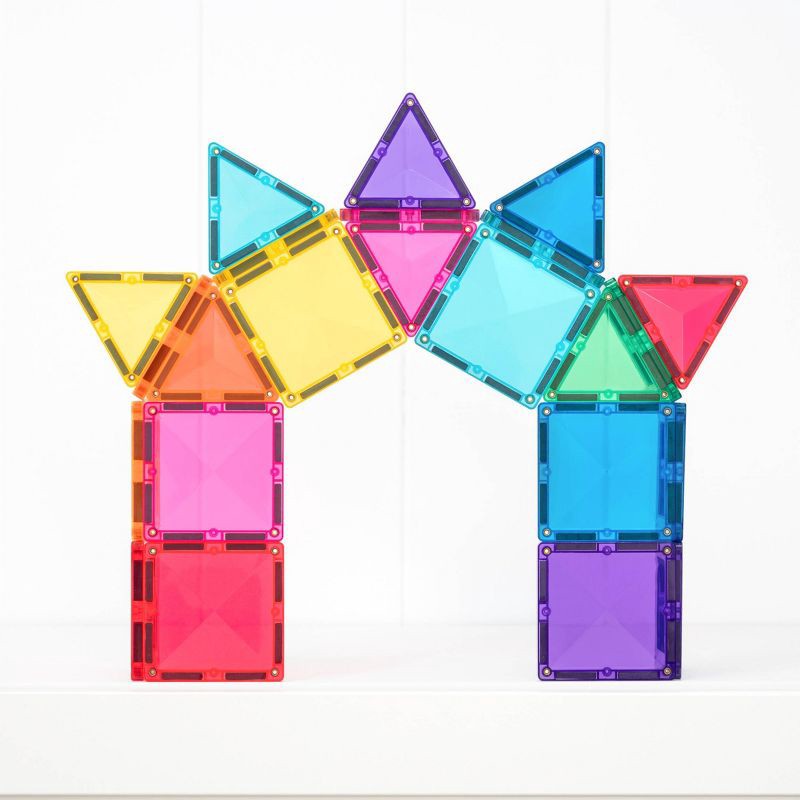 slide 6 of 11, CONNETIX Magnetic Tiles Bright Essentials Pack Building Blocks 24pc: Creative Educational Toy Set for Kids, 24 ct