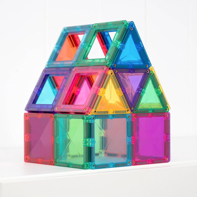 slide 7 of 11, CONNETIX Magnetic Tiles Bright Essentials Pack Building Blocks 24pc: Creative Educational Toy Set for Kids, 24 ct