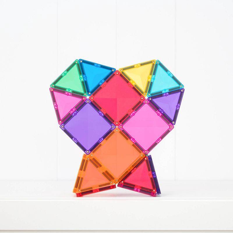 slide 8 of 11, CONNETIX Magnetic Tiles Bright Essentials Pack Building Blocks 24pc: Creative Educational Toy Set for Kids, 24 ct